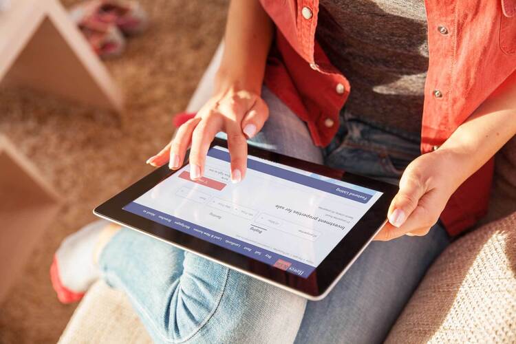 Investor looking at properties on website