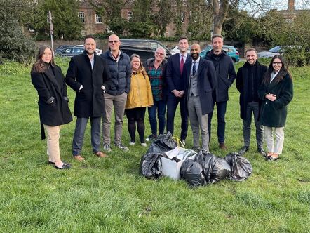 Team out litter picking