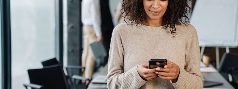 Lady looking at her phone
