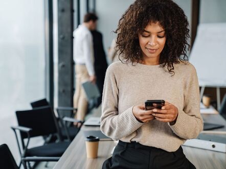 Lady looking at her phone