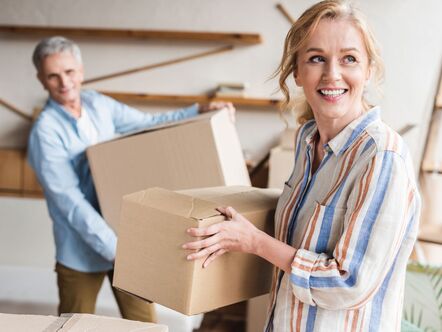 Couple with boxes